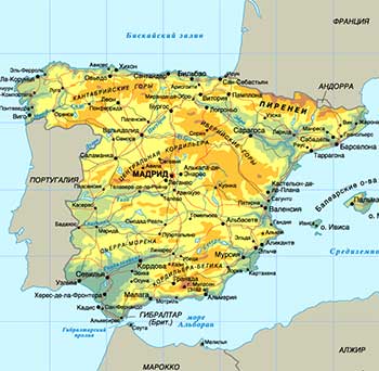 карта Испании