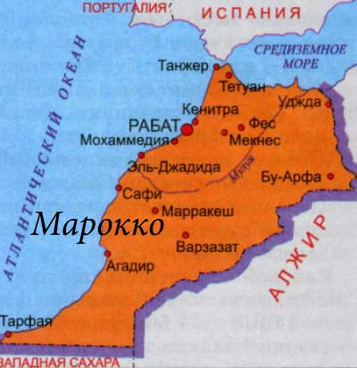 Карта Марокко